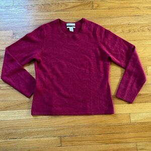 Women’s Fionn 100% 2 Ply Cashmere Red Pullover Sweater Size X-Large xl raspberry